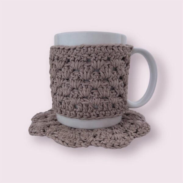 BROWN MUG CASE AND COASTER (1)