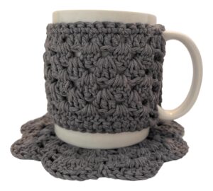 GREY MUG CASE AND COASTER (1)