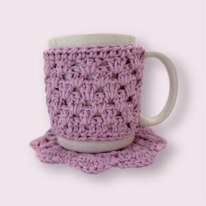 PURPLE MUG CASE AND COASTER (1)